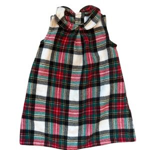 Carter’s Baby Girl Dress Holiday Plaid Sleeveless Dress fleece Size 12 months